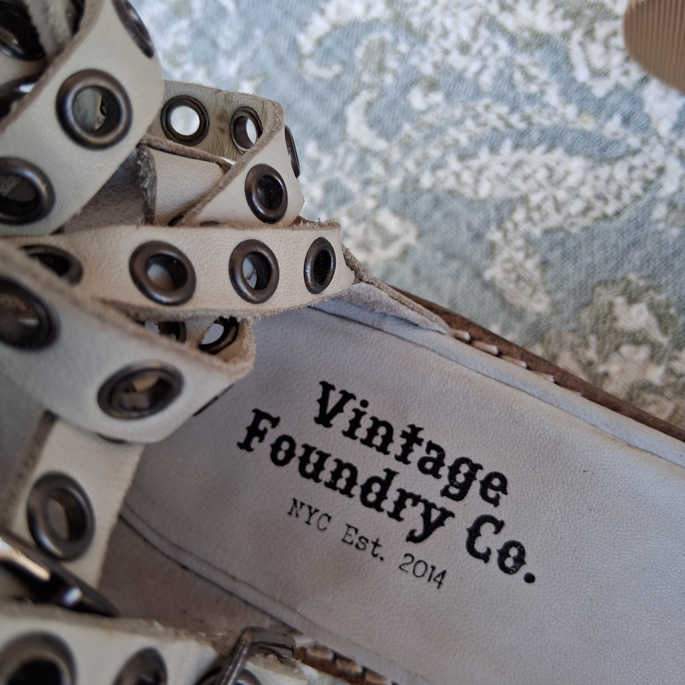 Vintage Foundry Co.Jamina Leather Studded Blocked Heel Sandals Sz. 8.5 - Picture 11 of 14